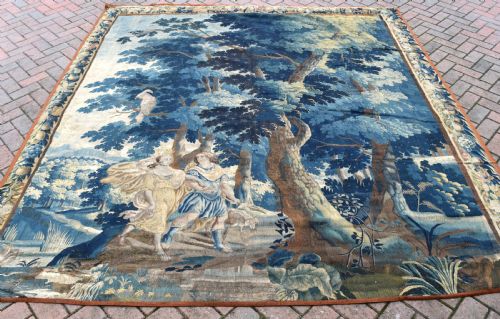 antique flemish tapestry late 17th century 270x250cm - CATEGORY: ANTIQUE RUGS - DATED BEFORE 1700