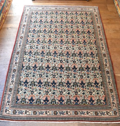 an old qum rug 209x144cm - CATEGORY: ANTIQUE RUGS - DATED 1920