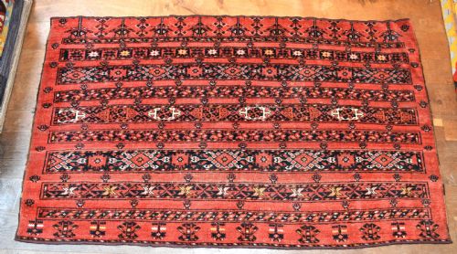an antique ersari beshir chuval rug 175x104cm - CATEGORY: ANTIQUE RUGS - DATED 1880