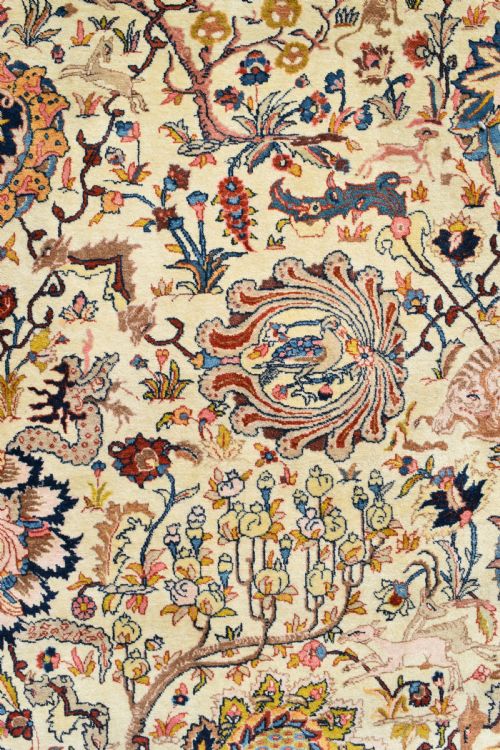 OLD BENYLIAN TABRIZ ROOMSIZE CARPET 355X259CM - ADDITIONAL PHOTO 1