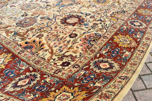 OLD BENYLIAN TABRIZ ROOMSIZE CARPET 355X259CM - ADDITIONAL PHOTO 2