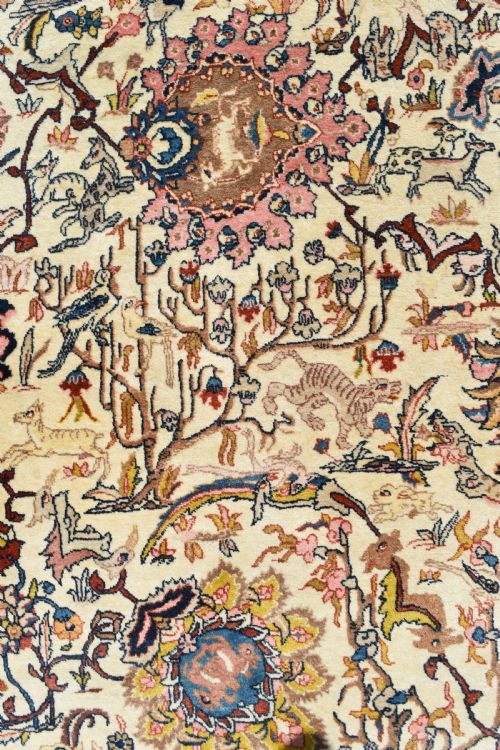 OLD BENYLIAN TABRIZ ROOMSIZE CARPET 355X259CM - ADDITIONAL PHOTO 4
