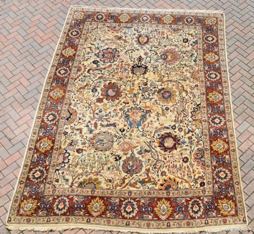 OLD BENYLIAN TABRIZ ROOMSIZE CARPET 355X259CM - ADDITIONAL PHOTO 6