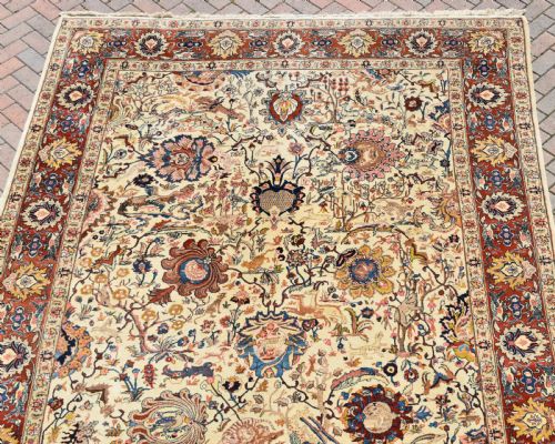 OLD BENYLIAN TABRIZ ROOMSIZE CARPET 355X259CM - ADDITIONAL PHOTO 8