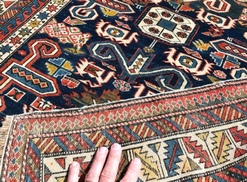 ANTIQUE CAUCASIAN PEREPEDIL RUG 126X98CM - ADDITIONAL PHOTO 3