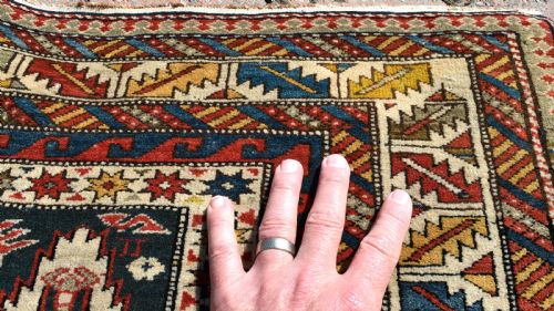 ANTIQUE CAUCASIAN PEREPEDIL RUG 126X98CM - ADDITIONAL PHOTO 4