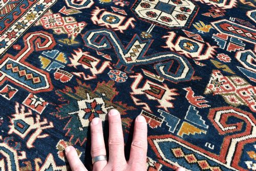 ANTIQUE CAUCASIAN PEREPEDIL RUG 126X98CM - ADDITIONAL PHOTO 5