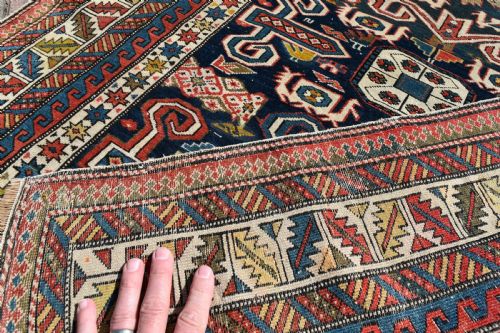ANTIQUE CAUCASIAN PEREPEDIL RUG 126X98CM - ADDITIONAL PHOTO 6