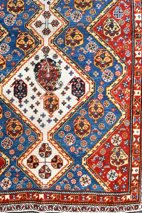 FINE ANTIQUE QASGAI TRIBAL RUG 188X104CM - ADDITIONAL PHOTO 1