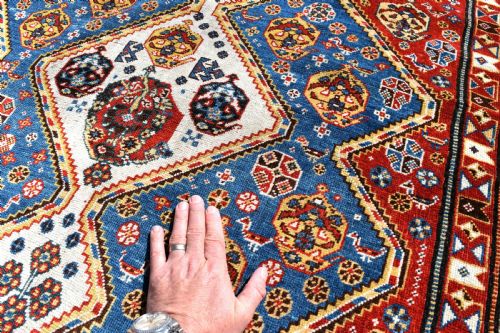FINE ANTIQUE QASGAI TRIBAL RUG 188X104CM - ADDITIONAL PHOTO 2