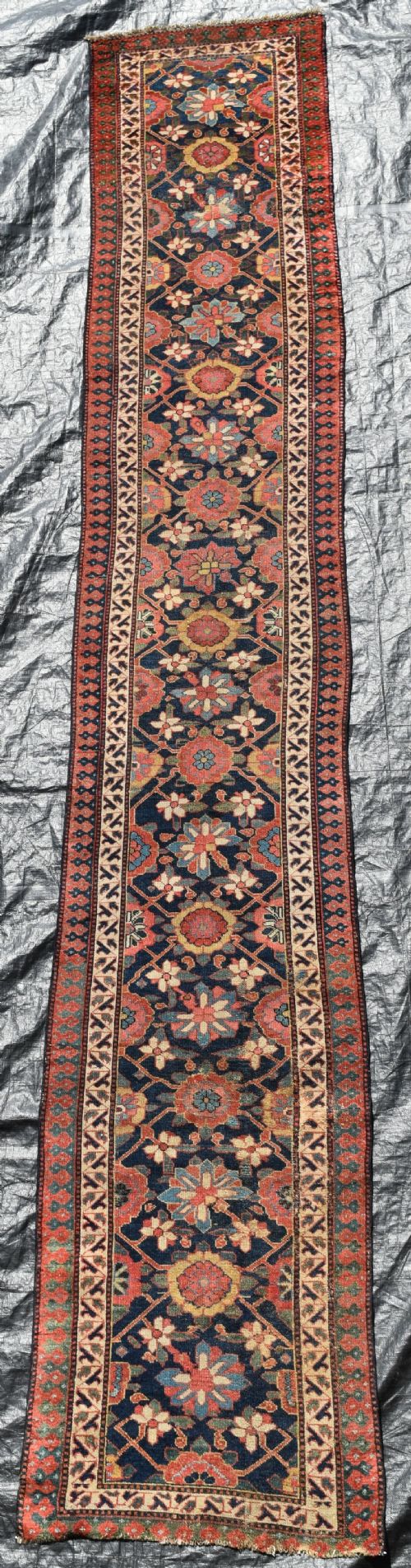 early kurdish narrow runner 407x64cm - CATEGORY: ANTIQUE RUGS - DATED 1850