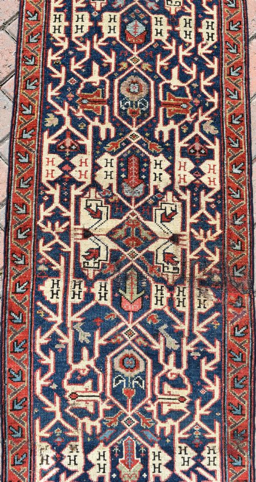 EARLY VERY NARROW KURDISH RUNNER FRAGMENT 450X54CM - ADDITIONAL PHOTO 4