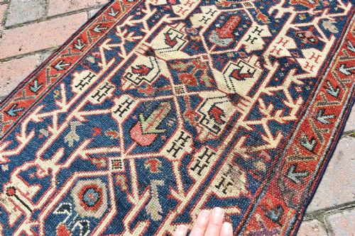 EARLY VERY NARROW KURDISH RUNNER FRAGMENT 450X54CM - ADDITIONAL PHOTO 8