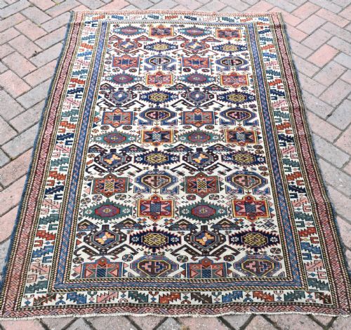 antique caucasian kuba rug 169x119 - CATEGORY: ANTIQUE RUGS - DATED 1890