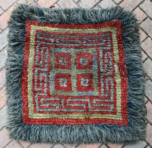 tibetan wangden meditation mat - CATEGORY: ANTIQUE RUGS - DATED 19TH CENTURY
