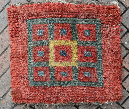 tibetan wangden meditation mat - CATEGORY: ANTIQUE RUGS - DATED 19TH CENTURY