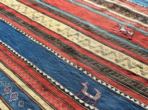 FINE ANTIQUE AZERI KILIM 302X198CM - ADDITIONAL PHOTO 2