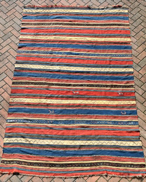 FINE ANTIQUE AZERI KILIM 302X198CM - ADDITIONAL PHOTO 6