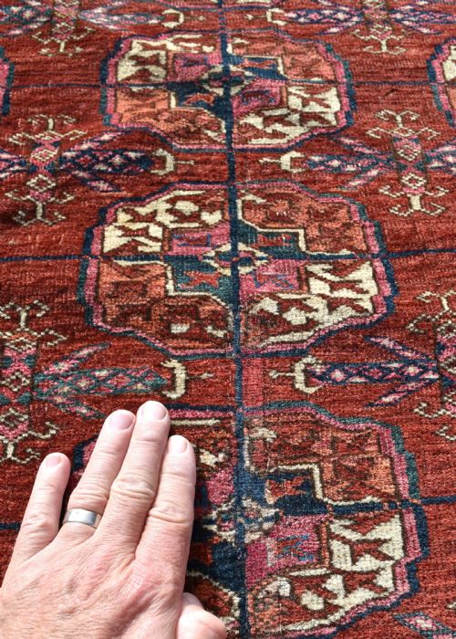 FINE ANTIQUE TEKKE TURKMAN RUG 167X110CM - ADDITIONAL PHOTO 4