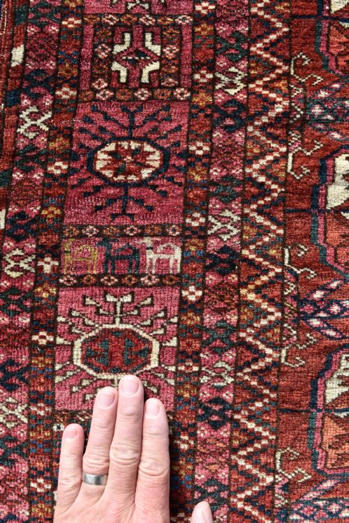 FINE ANTIQUE TEKKE TURKMAN RUG 167X110CM - ADDITIONAL PHOTO 5