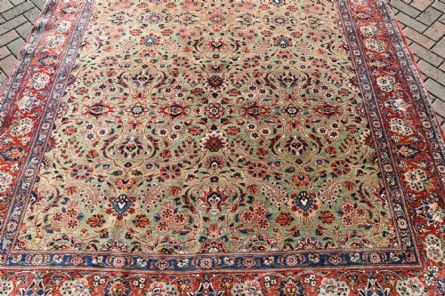 ANTIQUE GREEN GROUND KASHAN CARPET 304X212CM - ADDITIONAL PHOTO 2