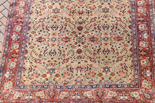 ANTIQUE GREEN GROUND KASHAN CARPET 304X212CM - ADDITIONAL PHOTO 7