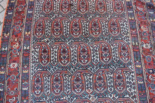 ANTIQUE IVORY GROUND KHAMSEH TRIBAL RUG 166X134CM - ADDITIONAL PHOTO 2