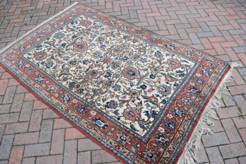 OLD PERSIAN QUM RUG 208X138CM - ADDITIONAL PHOTO 4