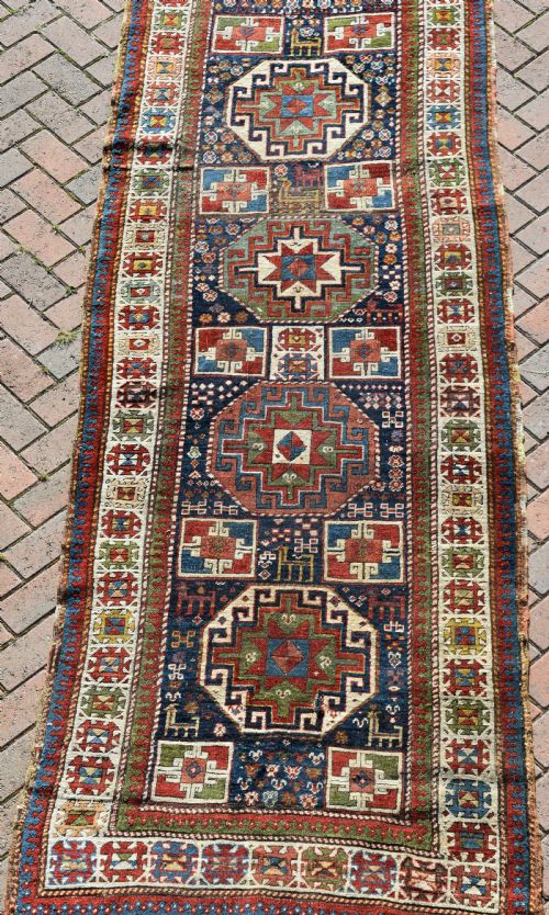 ANTIQUE CAUCASIAN SHIRVAN LONG RUG 304X102CM - ADDITIONAL PHOTO 5