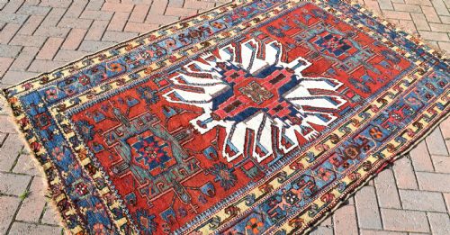 ANTIQUE KARAJA BARJID RUG 206X145 - ADDITIONAL PHOTO 4