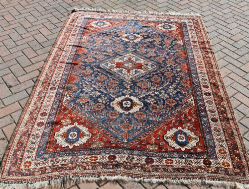 ANTIQUE QASGAI TRIBAL RUG 223X161