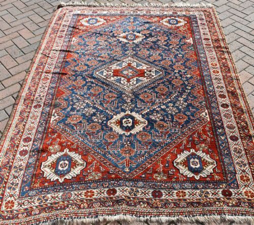 ANTIQUE QASGAI TRIBAL RUG 223X161 - ADDITIONAL PHOTO 1