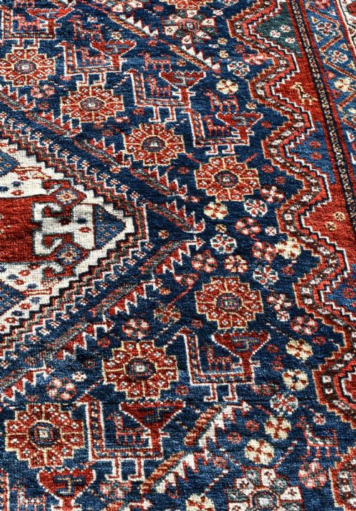 ANTIQUE QASGAI TRIBAL RUG 223X161 - ADDITIONAL PHOTO 2