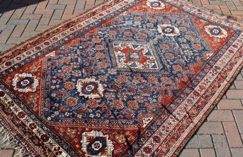 ANTIQUE QASGAI TRIBAL RUG 223X161 - ADDITIONAL PHOTO 6