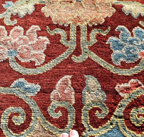 ANTIQUE TIBETAN SEATING MAT 82X56CM - ADDITIONAL PHOTO 2