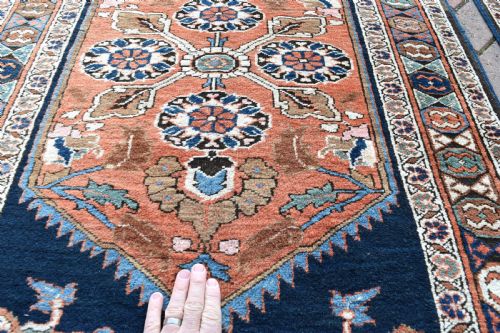 PAIR OF VERY LONG ANTIQUE HERIZ RUNNERS - ADDITIONAL PHOTO 3