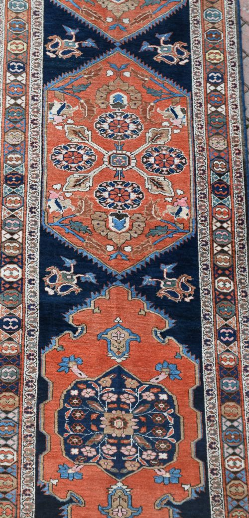 PAIR OF VERY LONG ANTIQUE HERIZ RUNNERS - ADDITIONAL PHOTO 5