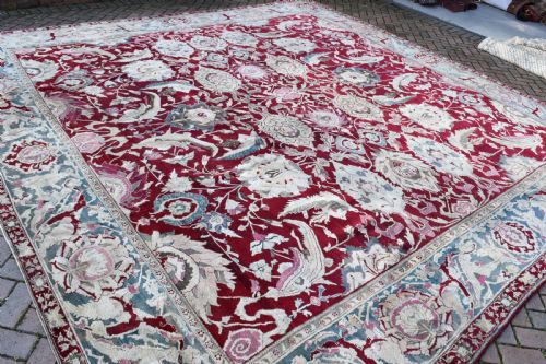 antique agra carpet 420x382cm - CATEGORY: ANTIQUE RUGS - DATED 1850
