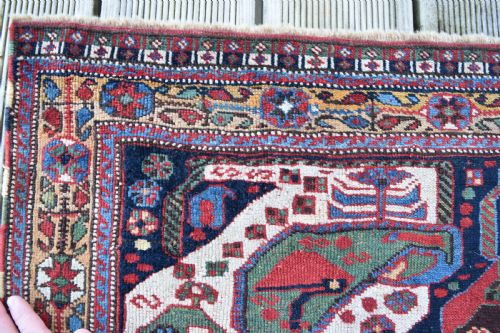 FINE ANTIQUE KHAMSEH TRIBAL RUG 206X104CM - ADDITIONAL PHOTO 7