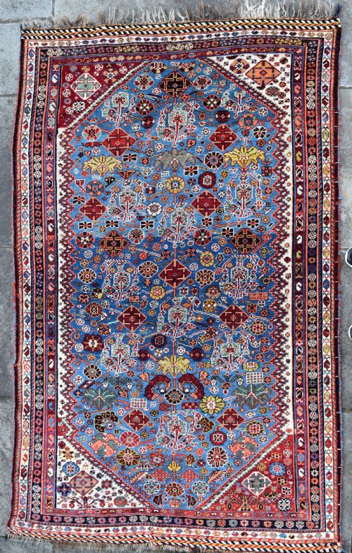 antique qasgai tribal rug 207x131cm - CATEGORY: ANTIQUE RUGS - DATED 1890
