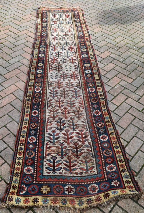 antique caucasian runner 340x89cm - CATEGORY: ANTIQUE RUGS - DATED 1880