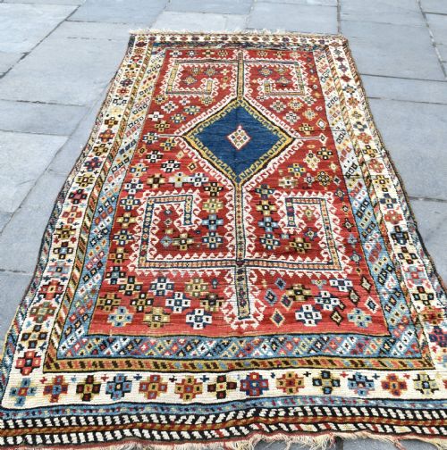 ANTIQUE QASGAI GABBEH TRIBAL RUG 293X139 - ADDITIONAL PHOTO 4