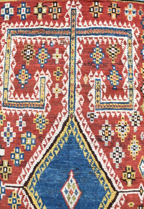 ANTIQUE QASGAI GABBEH TRIBAL RUG 293X139 - ADDITIONAL PHOTO 9