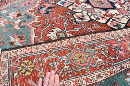 FINE ANTIQUE SMALL FORMAT HERIZ RUG 200X151CM - ADDITIONAL PHOTO 4