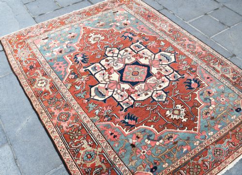 FINE ANTIQUE SMALL FORMAT HERIZ RUG 200X151CM - ADDITIONAL PHOTO 5