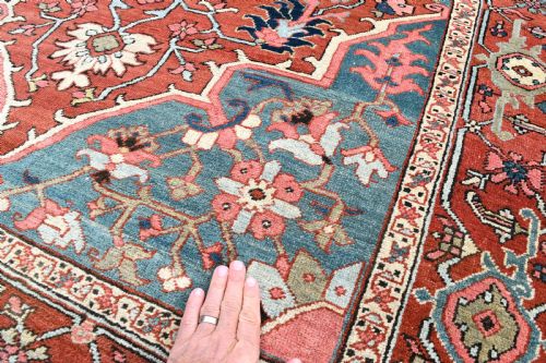 FINE ANTIQUE SMALL FORMAT HERIZ RUG 200X151CM - ADDITIONAL PHOTO 6