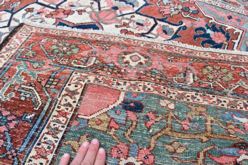 FINE ANTIQUE SMALL FORMAT HERIZ RUG 200X151CM - ADDITIONAL PHOTO 7