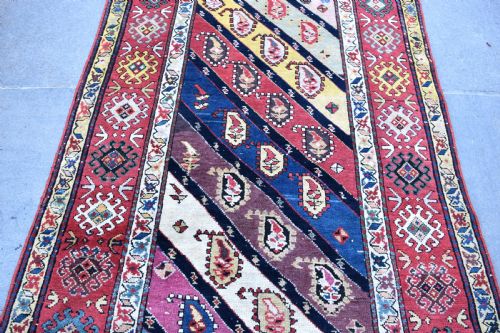ANTIQUE CAUCASIAN GENGE LONG RUG 306X110 - ADDITIONAL PHOTO 4