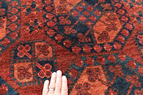 ANTIQUE AFGHAN ERSARI MAIN CARPET 322X197CM - ADDITIONAL PHOTO 5
