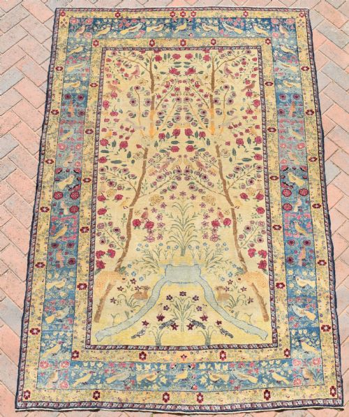 antique amritsar indian rug 230x152cm - CATEGORY: ANTIQUE RUGS - DATED 1890